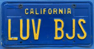 LUV BJS License Plate