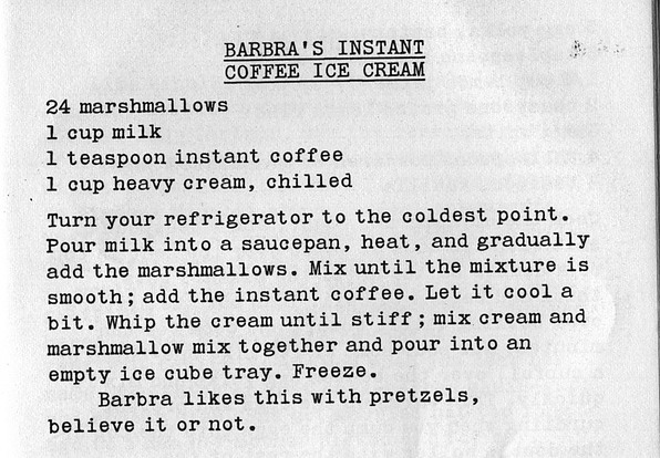 Barbra's Instant Coffee Ice Cream Recipe